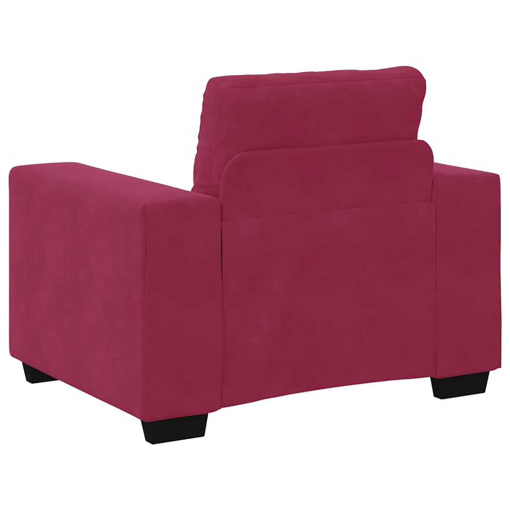 sofastol 60 cm fløjl vinrød