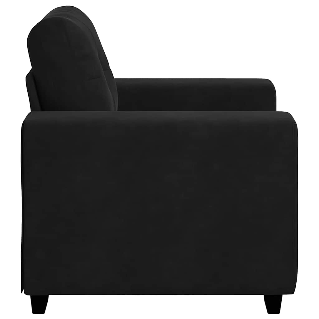 sofastol 60 cm fløjl sort