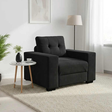 sofastol 100x78x80 cm fløjl sort