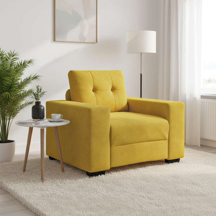 sofastol 100x78x80 cm fløjl gul
