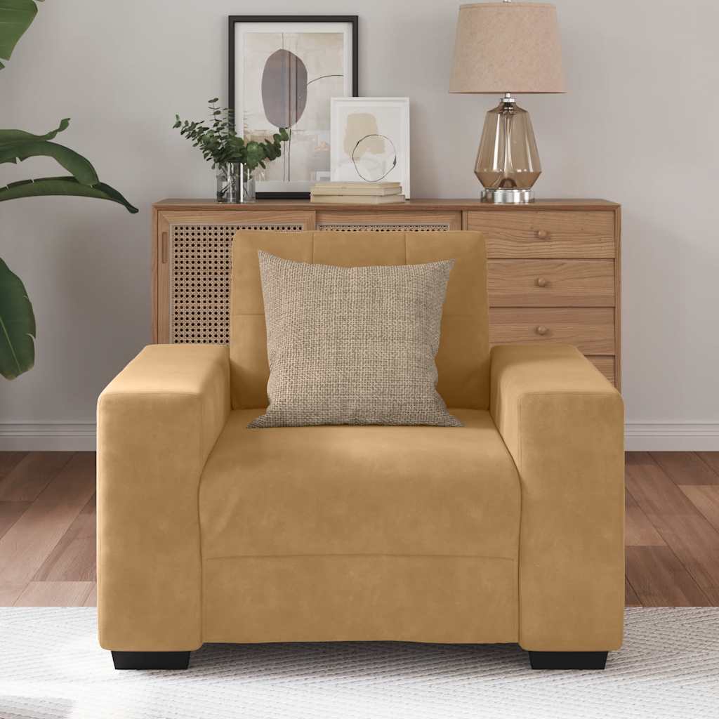 sofastol 60 cm fløjl brun