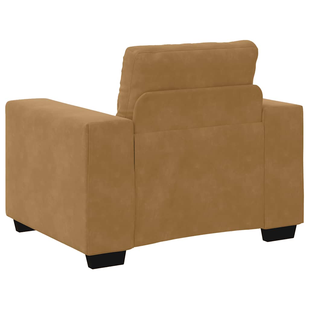 sofastol 60 cm fløjl brun