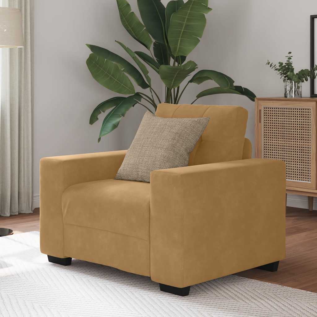 sofastol 60 cm fløjl brun