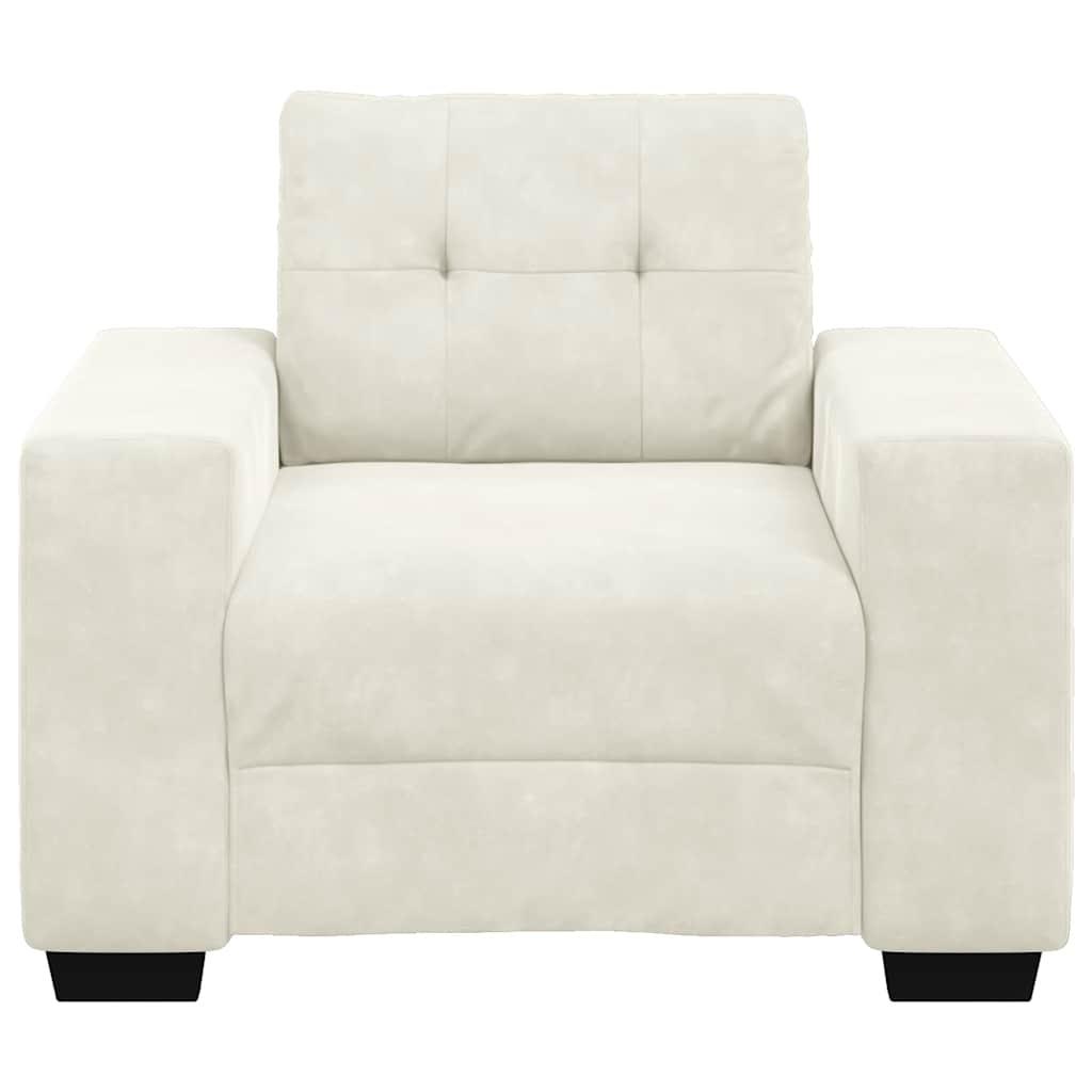 sofastol 60 cm fløjl cremefarvet