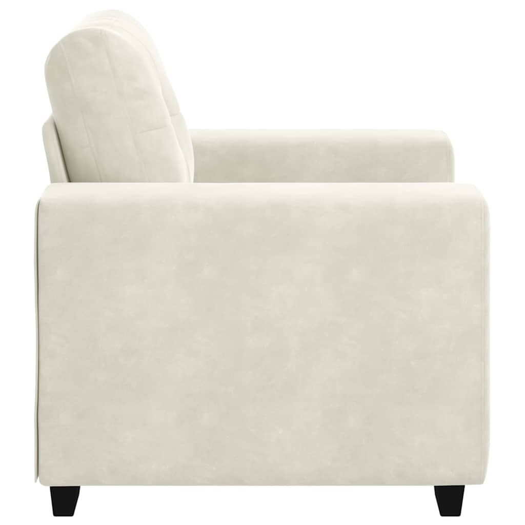 sofastol 60 cm fløjl cremefarvet