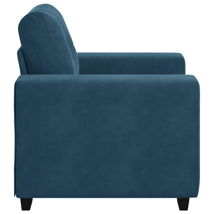 sofastol 100x78x80 cm fløjl blå