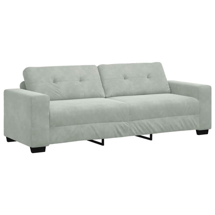 3-personers sofa lysegrå 220x78x80 cm fløjl