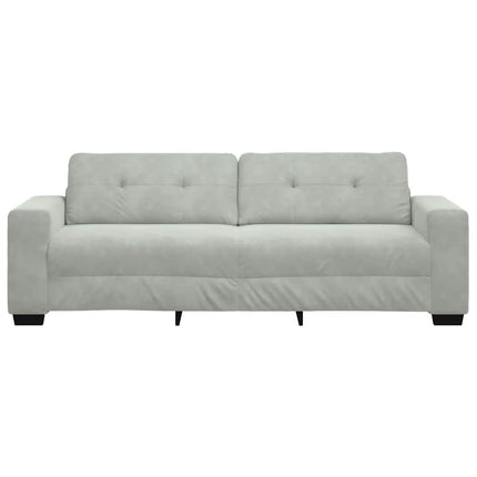 3-personers sofa lysegrå 220x78x80 cm fløjl