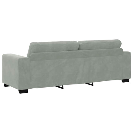 3-personers sofa lysegrå 220x78x80 cm fløjl