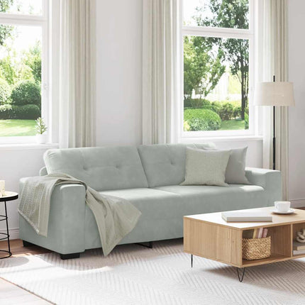 3-personers sofa lysegrå 220x78x80 cm fløjl