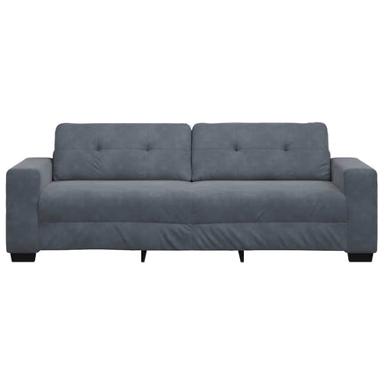 3-personers sofa mørkegrå 220x78x80 cm fløjl
