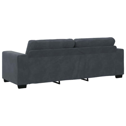 3-personers sofa mørkegrå 220x78x80 cm fløjl