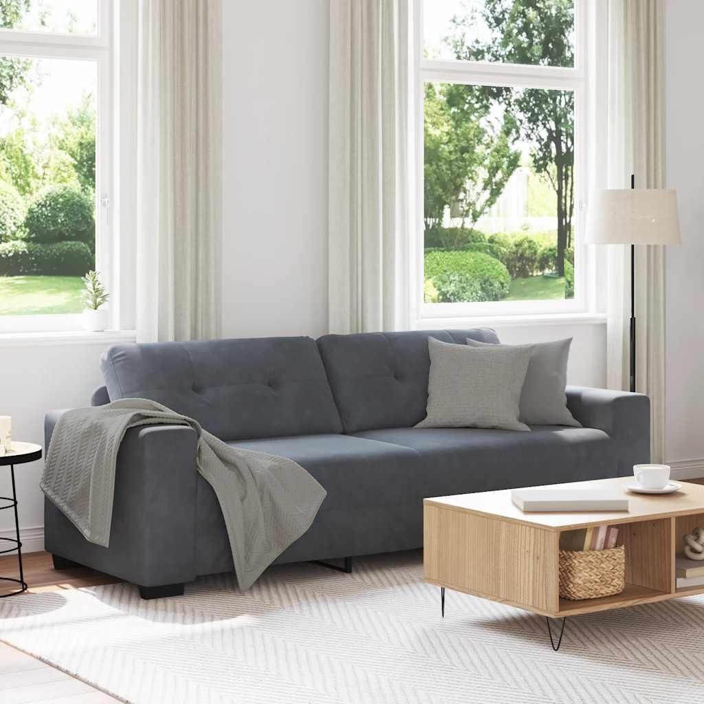3-personers sofa mrkegr 220x78x80 cm fljl