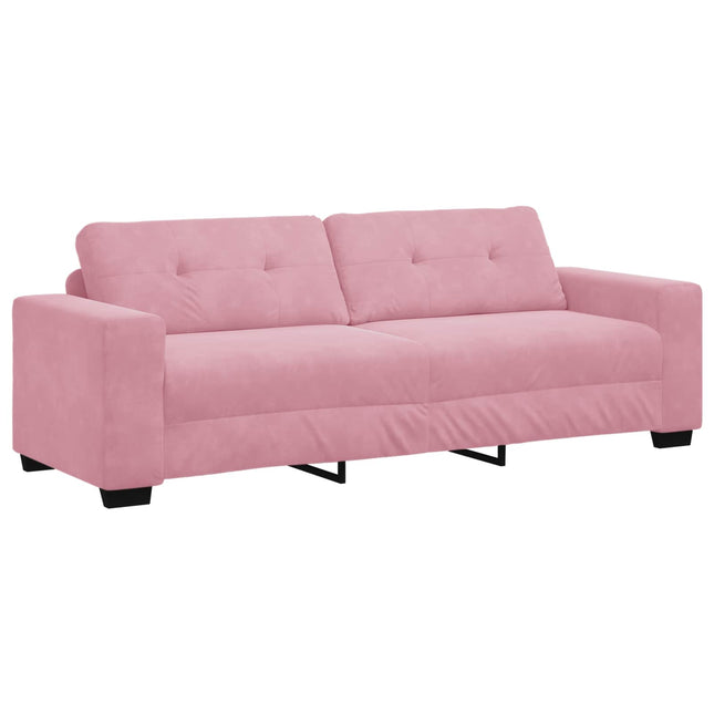 3-personers sofa Lyserød 220 cm Fløjl