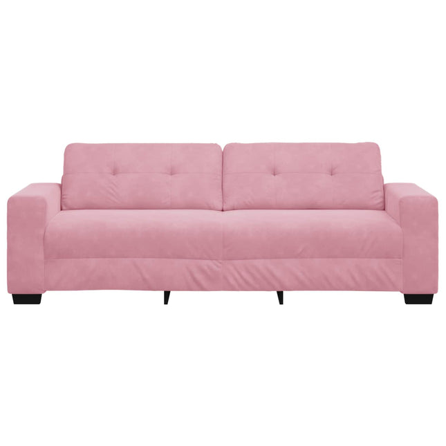 3-personers sofa Lyserød 220 cm Fløjl