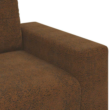3-personers sofa Brun 220 cm Faux Suede Læder