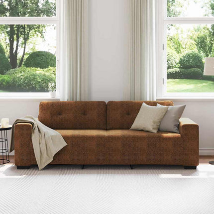 3-personers sofa Brun 220 cm Faux Suede Læder