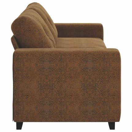 3-personers sofa Brun 220 cm Faux Suede Læder