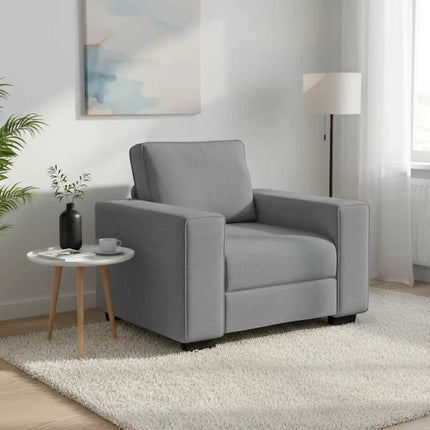 lænestol 100x77x82 cm stof lysegrå