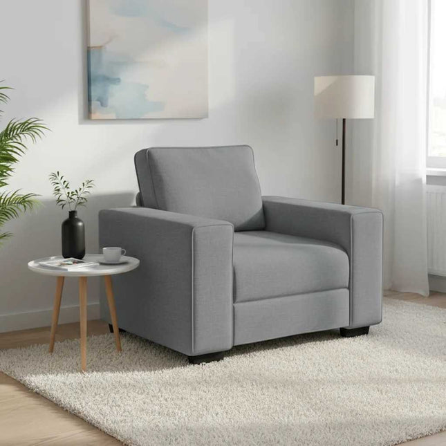 lænestol 100x77x82 cm stof lysegrå