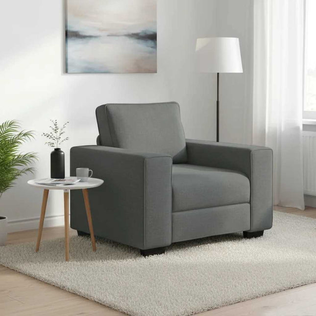 lænestol 100x77x82 cm stof mørkegrå