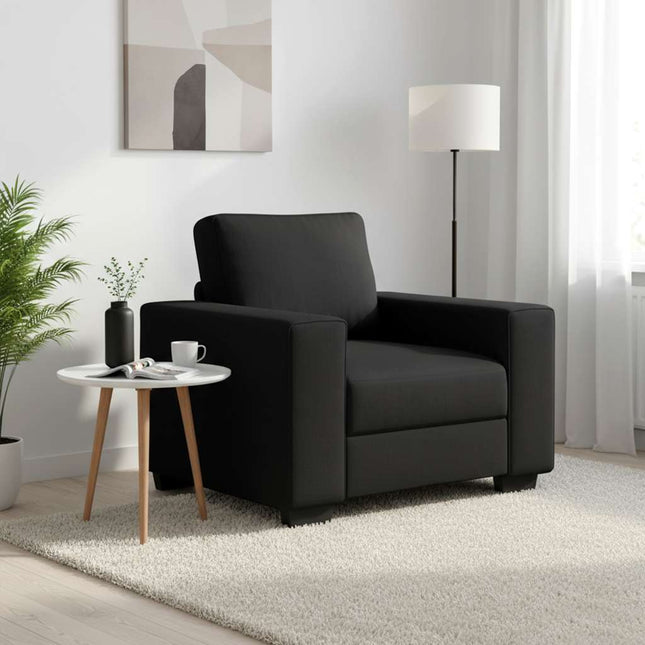 lænestol 100x77x82 cm stof sort