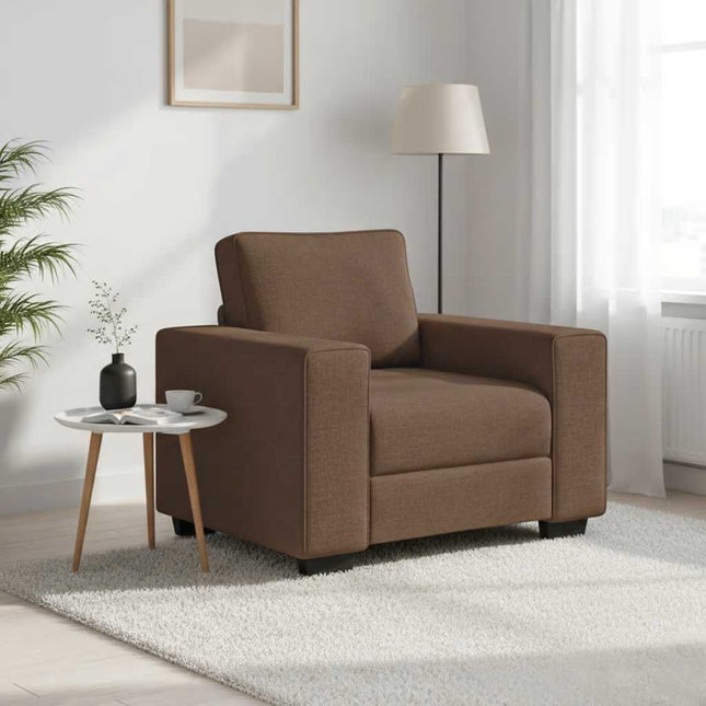 lænestol 100x77x82 cm stof brun