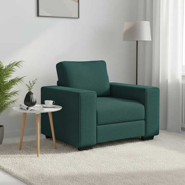 lænestol 100x77x82 cm stof mørkegrøn