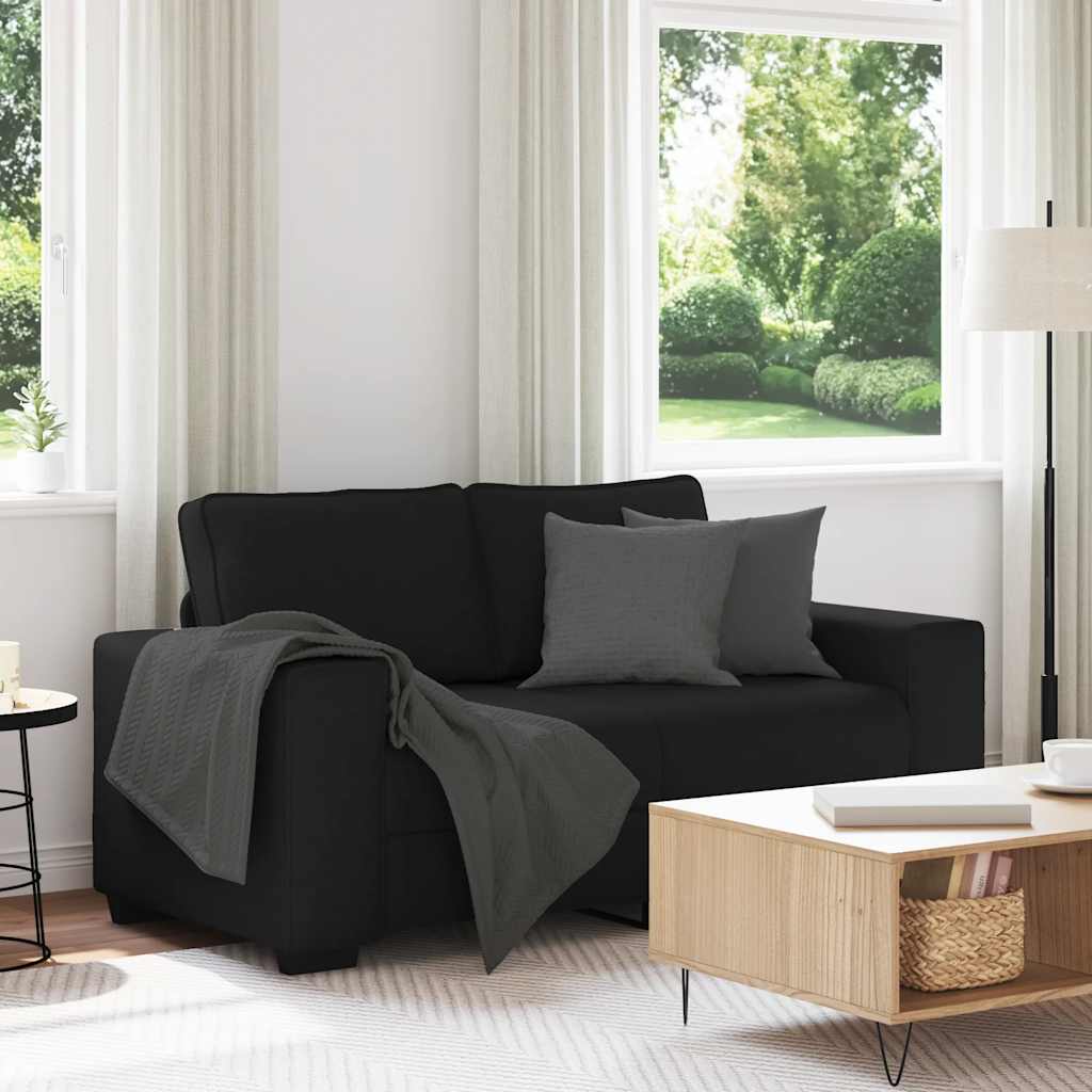 2-personers sofa i stof - 160 × 77 × 82 cm, sort