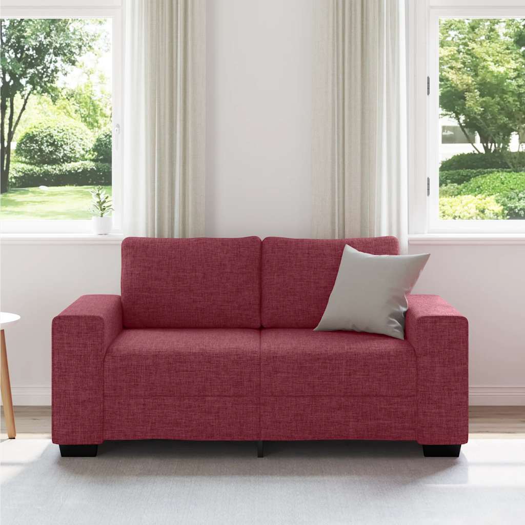 2-personers sofa 120 cm stof vinrød