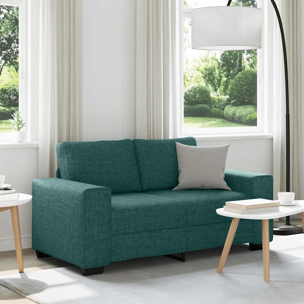 2-personers sofa i stof - 160×77×82 cm, mørkegrøn