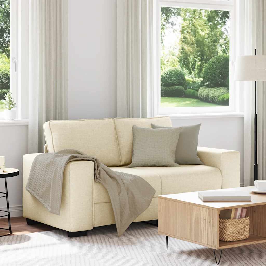 2-personers sofa 160x77x82 cm stof cremefarvet
