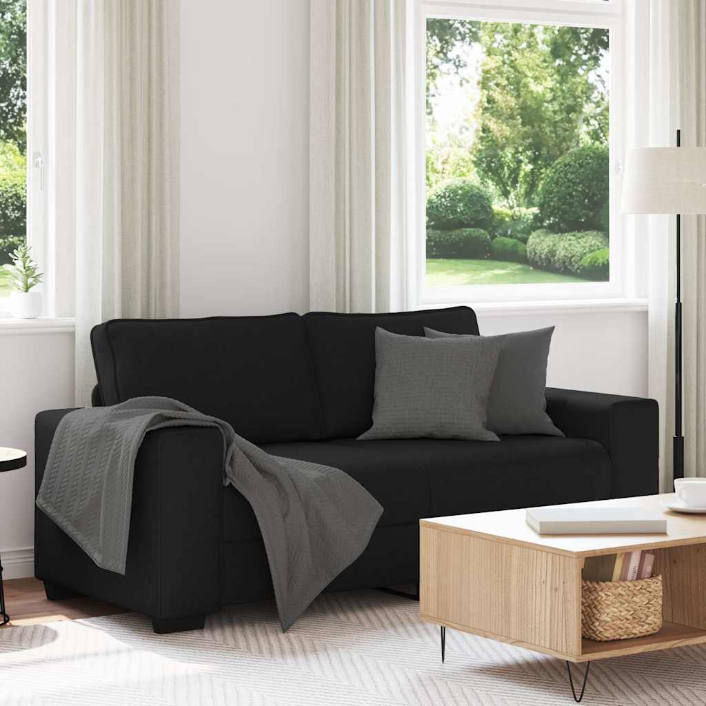 2-personers sofa 180x77x82 cm stof sort billede