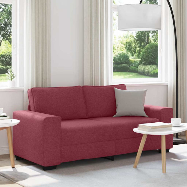 2-personers sofa 180x77x82 cm stof vinrød