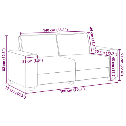 2-personers sofa 180x77x82 cm stof brun