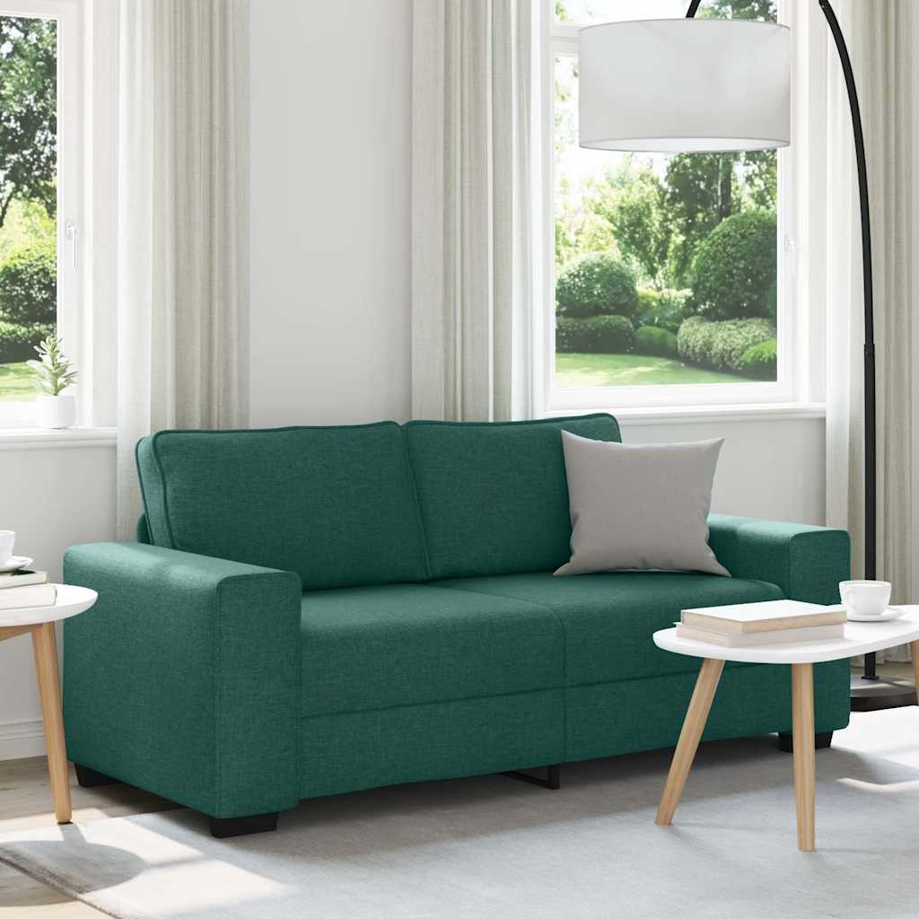 vidaXL 2-personers sofa 180x77x82 cm stof mørkegrøn