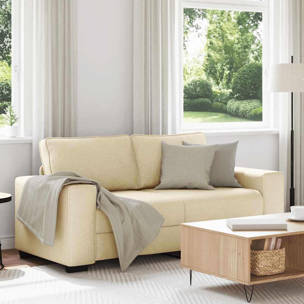 vidaXL 2-personers sofa 180x77x82 cm stof cremefarvet