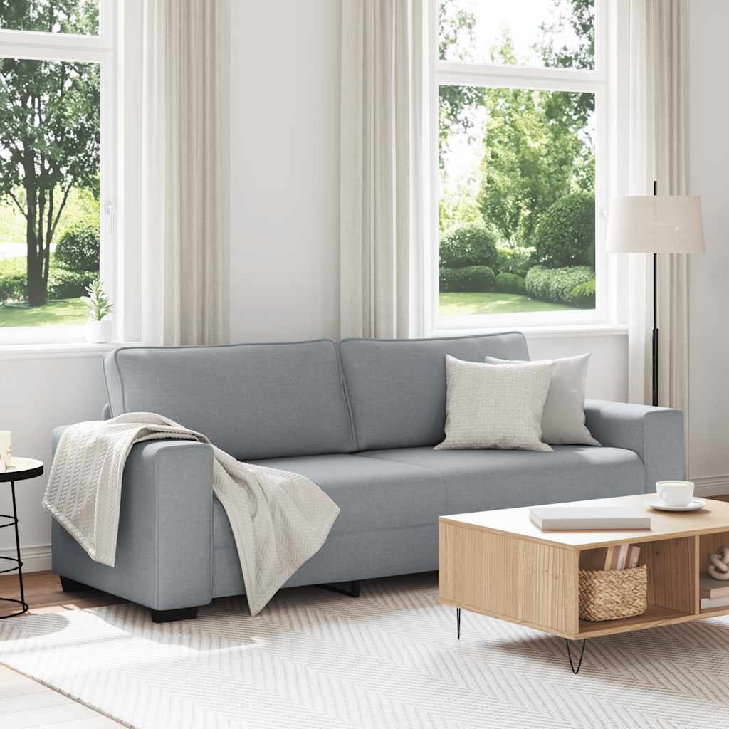 vidaXL 3-personers sofa 220x77x82 cm stof lysegrå