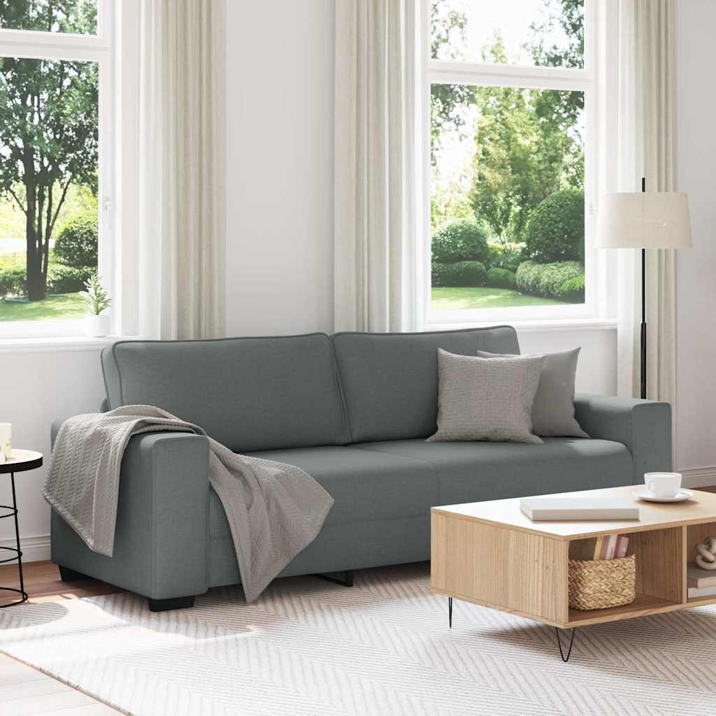 3-personers sofa i stof - 220 × 77 × 82 cm, mørkegrå