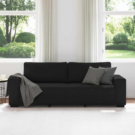 3-personers sofa 220x77x82 cm stof sort