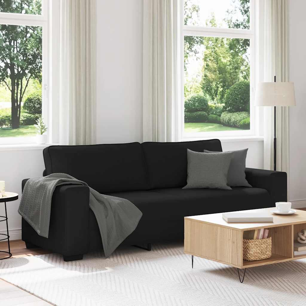 vidaXL 3-personers sofa 220x77x82 cm stof sort