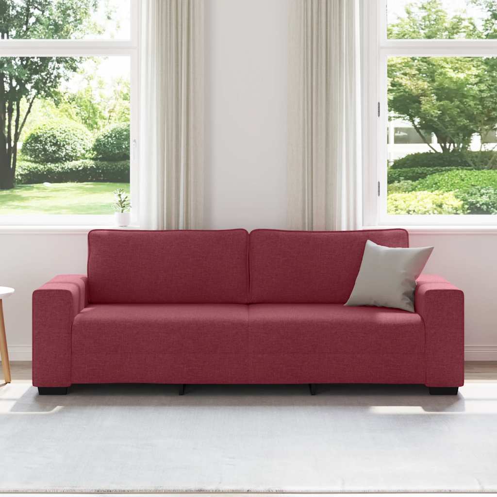 3-personers sofa 180 cm stof vinrød