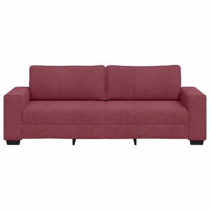 3-personers sofa 220x77x82 cm stof vinrød