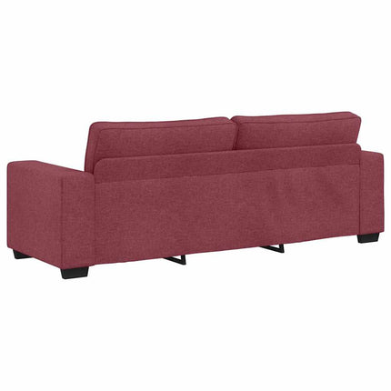 3-personers sofa 220x77x82 cm stof vinrød