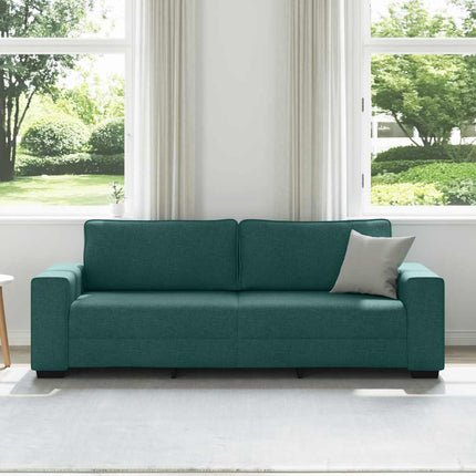 3-personers sofa 220x77x82 cm stof mørkegrøn