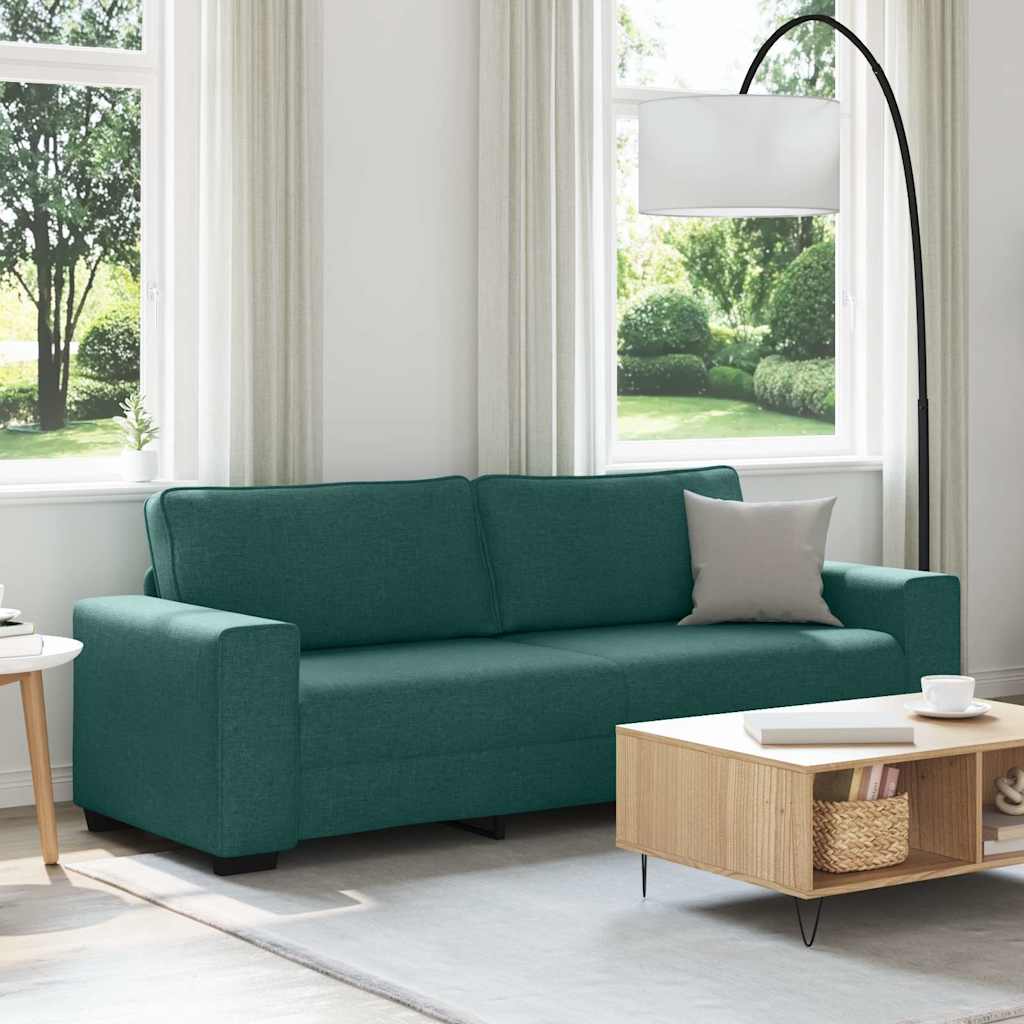 3-personers sofa 220x77x82 cm stof mrkegrn