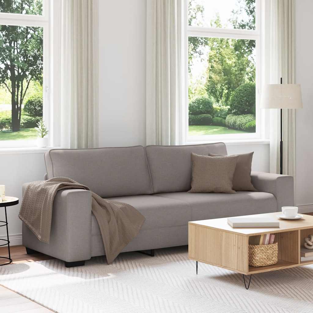 vidaXL 3-personers sofa 220x77x82 cm stof gråbrun