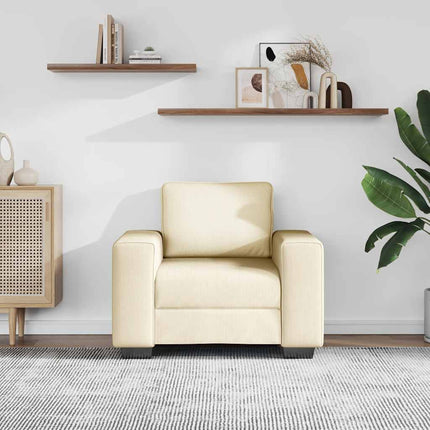 sofastol 100x77x82 cm fløjlsstof cremefarvet