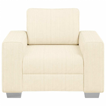 sofastol 100x77x82 cm fløjlsstof cremefarvet