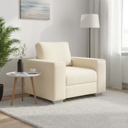 sofastol 100x77x82 cm fløjlsstof cremefarvet